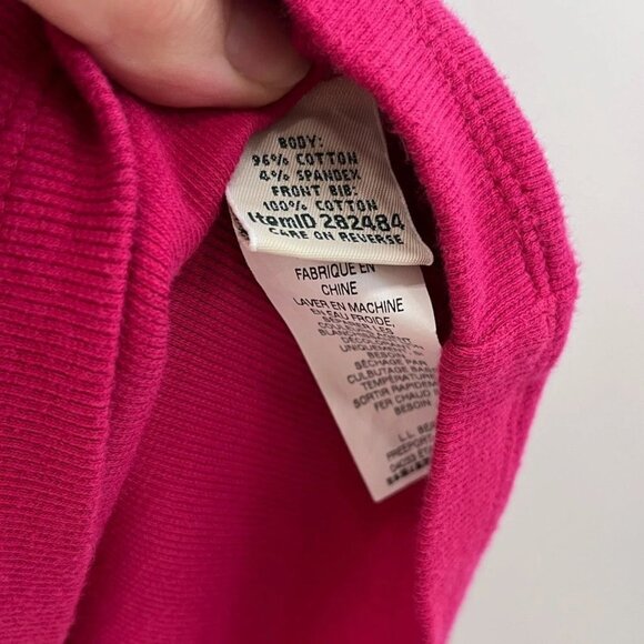 L.L. Bean Top Women Large Pink Henley Long Sleeve Pintuck Round Neck Pullover - Picture 5 of 6